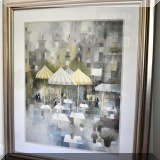 A11. Framed pastel café print by Albert Swayhoover. Frame: 42” h x 36”w 